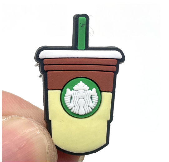 Cute Coffee Jibits Croc Milk Tea Jibitz Charm Pin Milktea Shoe Charms Starbucks Croc Jibbits for Men Shoes Accessories Decoration MT6