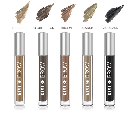 KIMUSE 2pcs/set Double Head Waterproof Stamp Eyeliner + 5 Colors Long Lasting Gel Lasting Eyebrow Cream Makeup Set