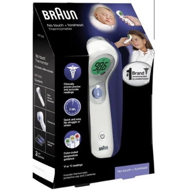 Braun No Touch 3-in-1 Thermometer -  Touchless Thermometer for Adults, Babies, Toddlers and Kids