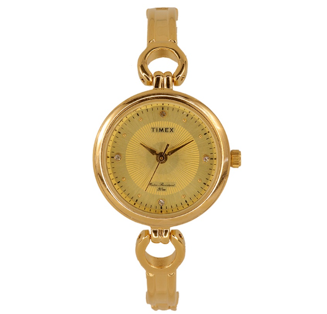 Timex L114 Series Gold Stainless Steel Analog Quartz Watch For Women TWEL11423E CLASSICS