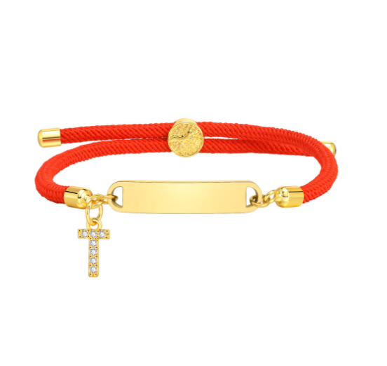 Vnox Custom Initial Letter Name Baby Bracelet Personalized Newborn Child Birth Gift Red Thread Rope Bracelet Adjustable Handchain T