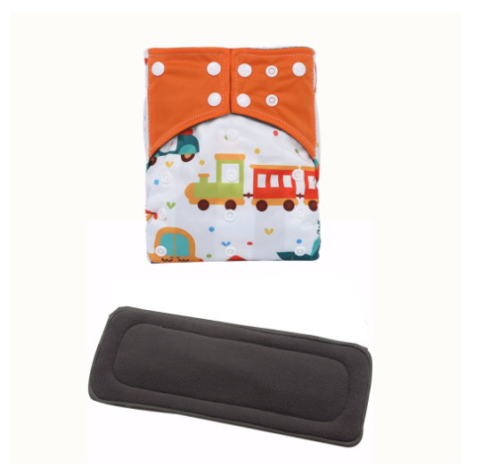 Cloth Diaper 1 Set With Bamboo Charcoal Inserts In Stocks D32