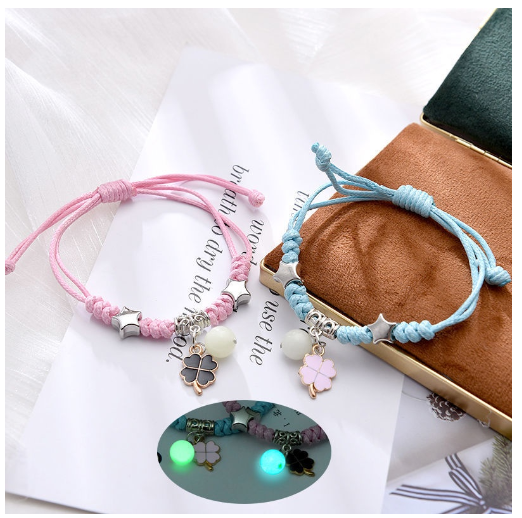 2Pcs Glow in the Dark Luminous Bracelet For Women Adjustable Fashion Women Men Couple Bracelet Best Friends Bracelets B1