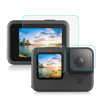 Telesin Tempered Glass Screen Lens Protector Ultra Clear GoPro Hero 12, 11, 10, 9 Cameras GP-FLM-901