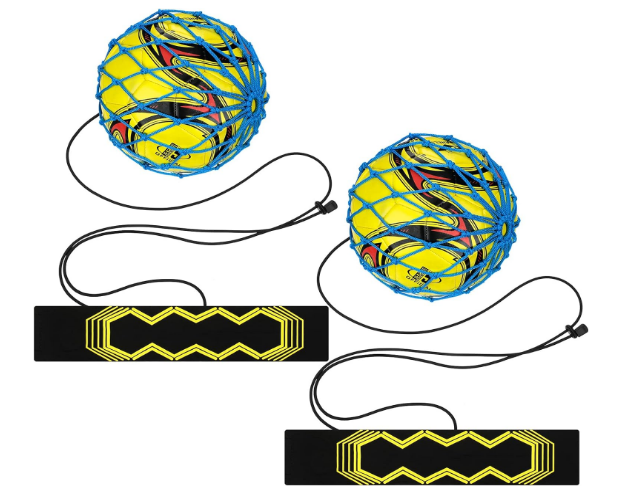 2 Pcs Soccer Kick Throw Trainer Adjustable Waist Belt Soccer Return Trainer Net for Kids Adults Soccer Ball Net Kicker Solo Soccer Kick Practice Training Equipment Aid, Fits Ball Size 3, 4, 5