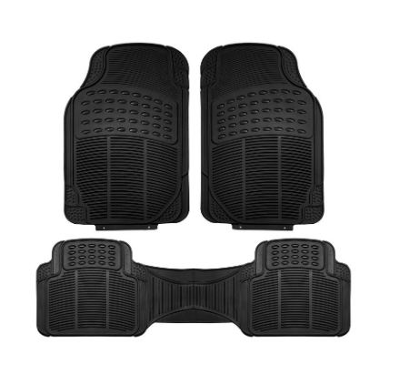 New Latest Matting Car Mat 3pc/set Rubber Universal Fit (Black)