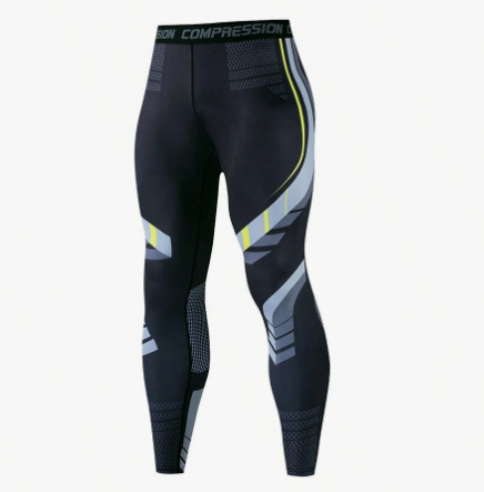 1pc Men's High Stretch Quick-Drying Sports Fitness Pants With Colorful Geometric Print