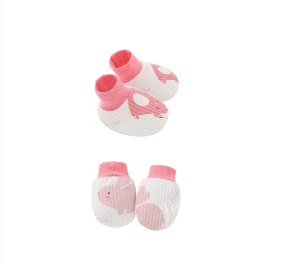 Baby Mittens and Booties Set Newborn Infant Cotton Mitten Set M15