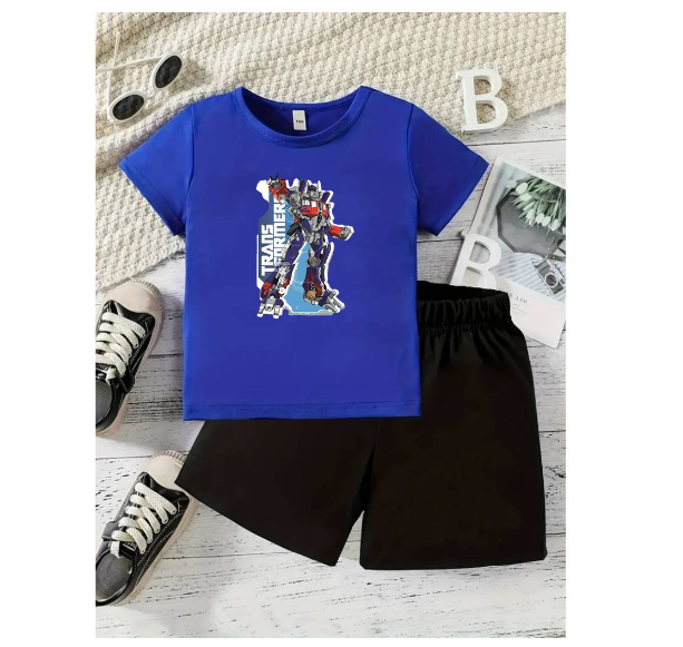 Boy Clothes Corp Terno for Kids Boys Fashion Sando Shorts Set Summer Tshirt  S7