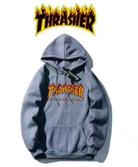 Hiphoppie Thrasher Flame Alphabet US Casual Fashion Hoodies jacket Unisex couplles hooded