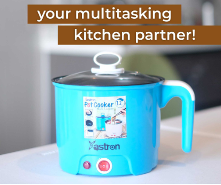 Astron Pot Cooker Blue 1.2L 450W Multi cooker Electric cooker Electric pot non-stick