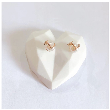 Fashion Jewelry Bangkok Rose Rold Plated Pearl Letter Stud Earrings Hikaw for Women L