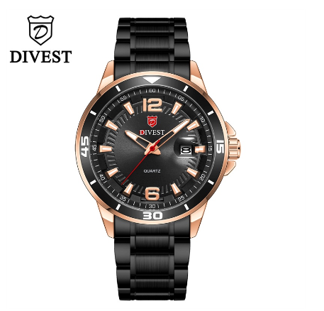 DIVEST Watch Men Brand Top Luxury Fashion Business Casual Stainless Steel Men's Watches Quartz Original Waterproof 9025 M6
