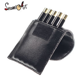 Seamiart Portable Pu Brush Bag For Mink Hair Travel Paiting Brush 5 Holes Mini Size 1 Pc.