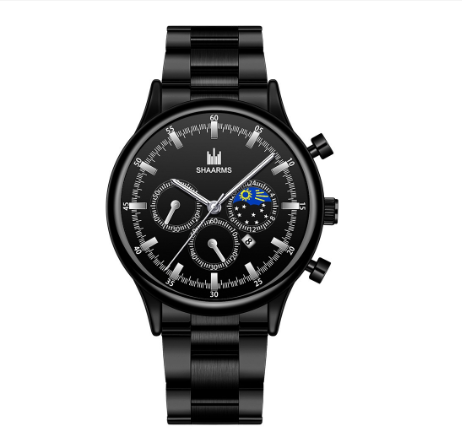 Men Stainless Steel Quartz Watch with Date Calendar 07