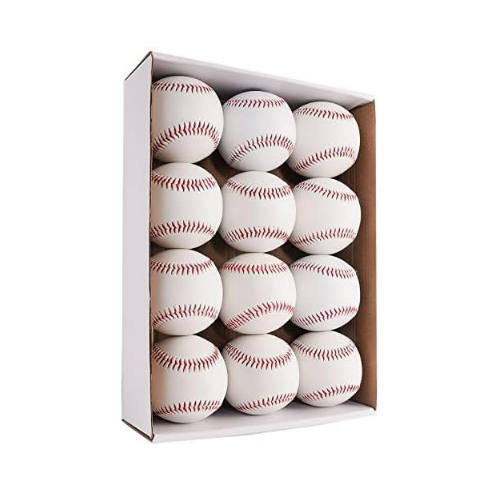 Baseball Official Size Practice Training Baseballs 12 Ball Pack Blank Baseball Sports Youth/Kids for League Play, Pitching, Batting, Fielding, Autograph, Gifts(One Dozen)