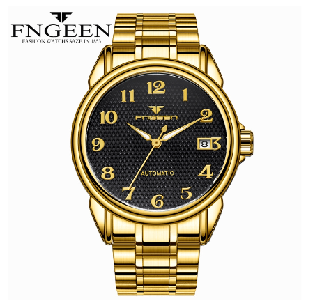 FNGEEN 6608 Men's Automatic Mechanical Watch GOLD BLACK