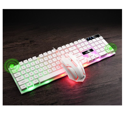Zeus K004 ( Arc-Angle ) Colorful LED Illuminated Backlight Gaming Keyboard And Mouse Bundle