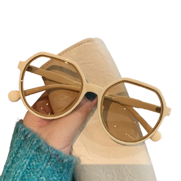 Lovito Women Colorblock Sunglasses LNA28270 (Apricot)