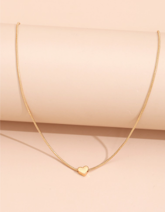 Women Gold Plated heart Pendant Clavicle Alloy snake thin Chain Necklace Jewelry