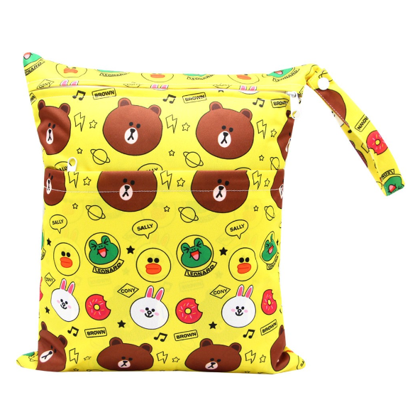 30x36cm Lager Size Diaper Wet Dry Bags Double Zipper Printed Portable Waterproof Bag Storage Bag Swimwear Bag C25