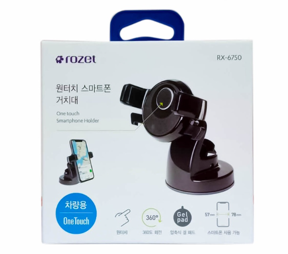 Rozet One Touch Smartphone Holder RX-6750 (Black) Universal Fit For Any Cars Car Phone Holder