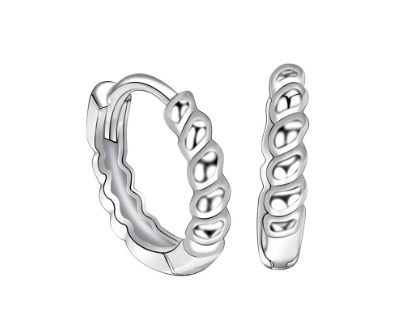 Italy Sterling Silver Twist Design Clip Earrings