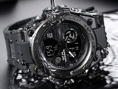 SANDA Waterproof Men Watch Sports Fashion LED Multi-Function Men Watch