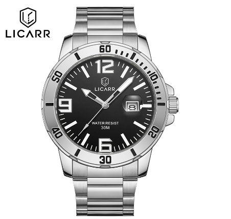 LICARR Men's Watches Casual Fashion Original Luminous Date Waterproof Stainless Steel Men Watch 9524 003