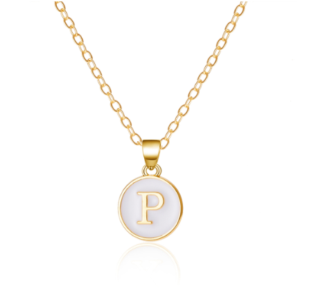 26 Initial Pendant Necklace Men's and Women's Fashion Simple Style Initial Pendant Gold Necklace Holiday Gift P