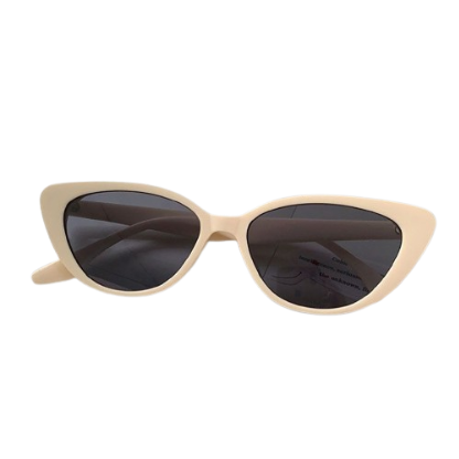 Lovito Women Casual Plain Geometric Peephole Vintage Sunglasses LFA06403 (Off White)
