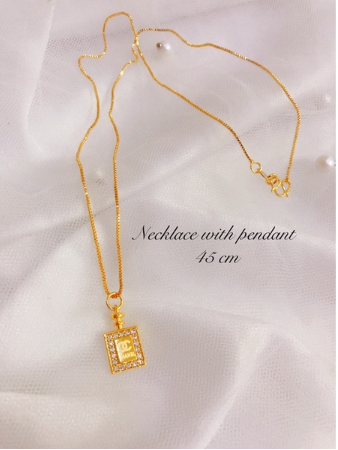 Zihang Jewelry 24K Gold Plated High Quality Faye Zircon Stone Necklace With Pendant For Women