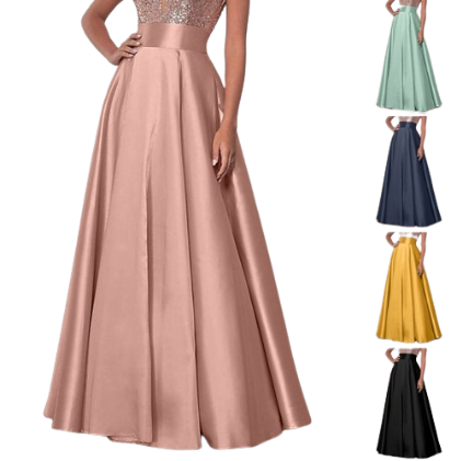 ZANZEA Women Street Fashion Spring Autumn High Waist A-line Satin Party Prom Pleated Maxi Skirt