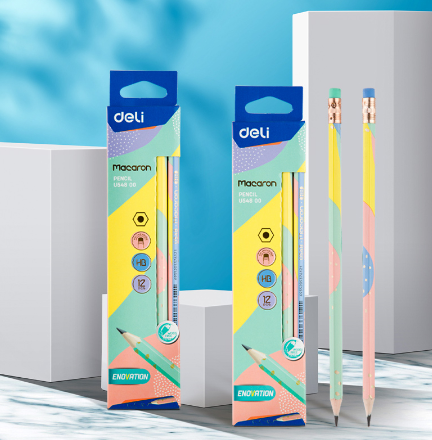 Deli 12PCS HB Pencil with Eraser Pencil Set Student School Supllies EU54800