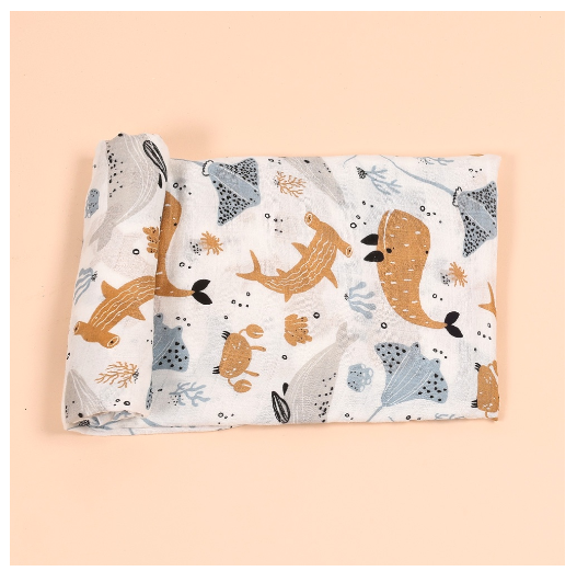 HappyFlute 1Pcs Baby Muslin Swaddle Cotton Summer Baby Blanket 120x110cm S1