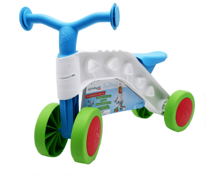 Chillafish ItsiBitsi 4-Wheel First Ride-On Blue and White Balance Training Bike
