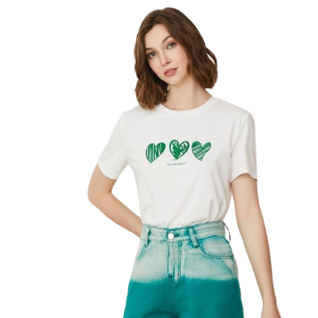 Lovito Casual Heartshape Regular Basic T-Shirts L24AD099 (White)