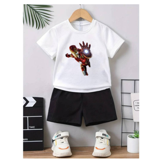 Boys Shirt Suits Baby Polo Terno Clothes 0-5 years Child Print Shirt and Shorts Terno for KidSorts Two Sets of Kids S15