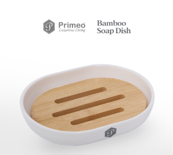 Primeo Bamboo Soap Dish 12.3 x 9.4 x 2.5cm