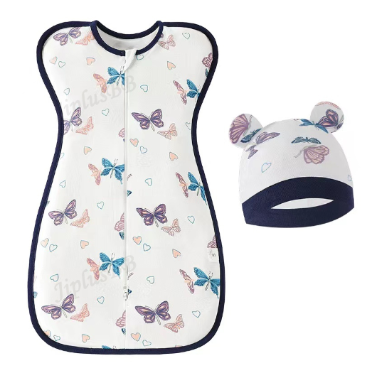 Newborn Swaddle Baby Muslin SW Blanket Hat Set Swaddle Bedding Wrap Blanket Baby Swaddling B8