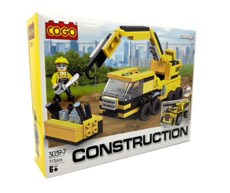 Cogo Construction Crane Building Blocks