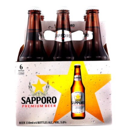 Sapporo Premium Beer 6 bottles