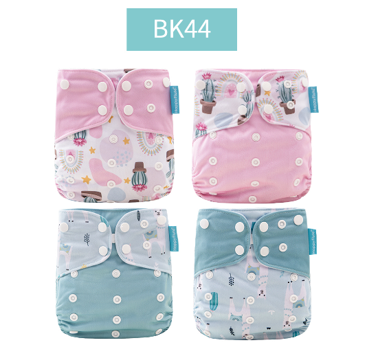 Happyflute 2023 Baby Reborn 4pcs set Washable Eco-friendly Baby Cloth Diaper Ecological Adjustable Nappy Reusable Diaper SET21