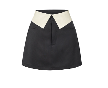 Lovito Women Colorblock Skirt L56ED094 Black