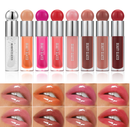 BEAUTY GLAZED Lip Oil Moisturizing Shine Shimmer Plumping Tint Care Gloss Makeup Cruelty-Free