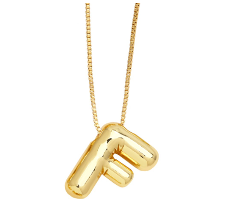 Fashion 26 Letter Pendant Gold Plated Necklace Style Versatile Collar Chain Women's Friends Commemorative Jewelry Accessories Gift F