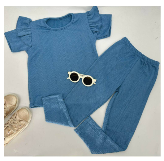 Gwen Kids Ruffle Sleeve Tee and Leggings Terno for Girls D18