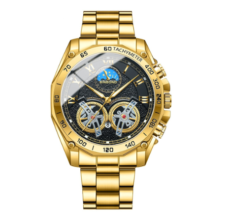 Original Luxury Stainless Steel Watch Men's Fashion Waterproof Luminous Calendar Watch 007