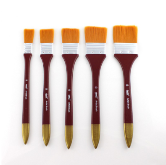 SeamiArt 1 Pc. Artist Flat Nylon Hair Oil Paint Brush For Gouache Acrylic Oil Painting