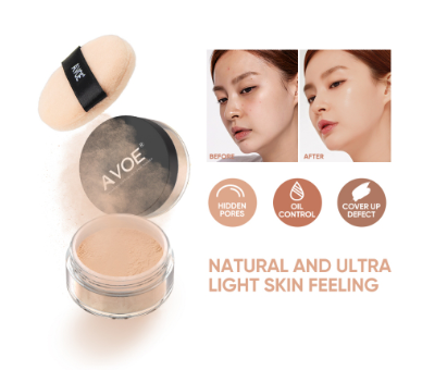 AVOE Loose Powder Waterproof Weightless Anti-shine Face Powder With Cosmetic Puff Oil Control Powder